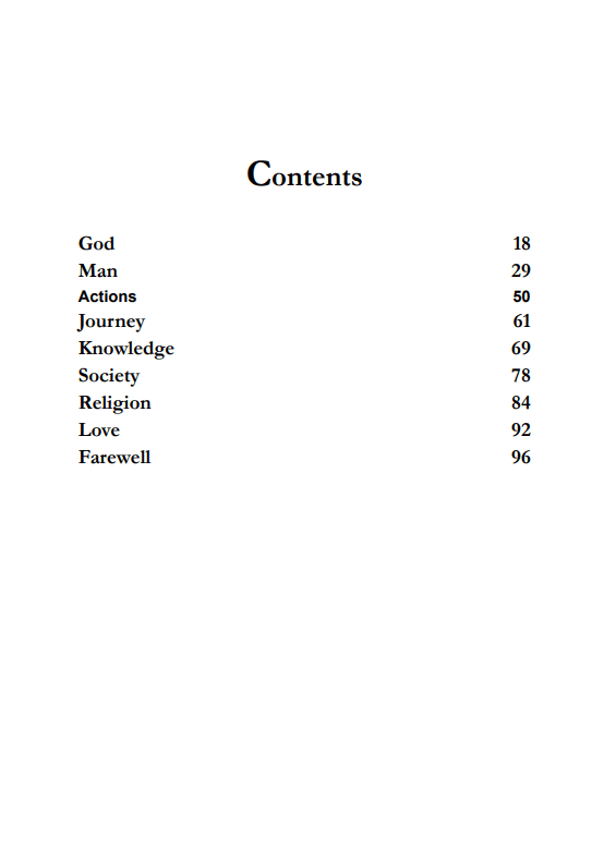 Table of contents for the book